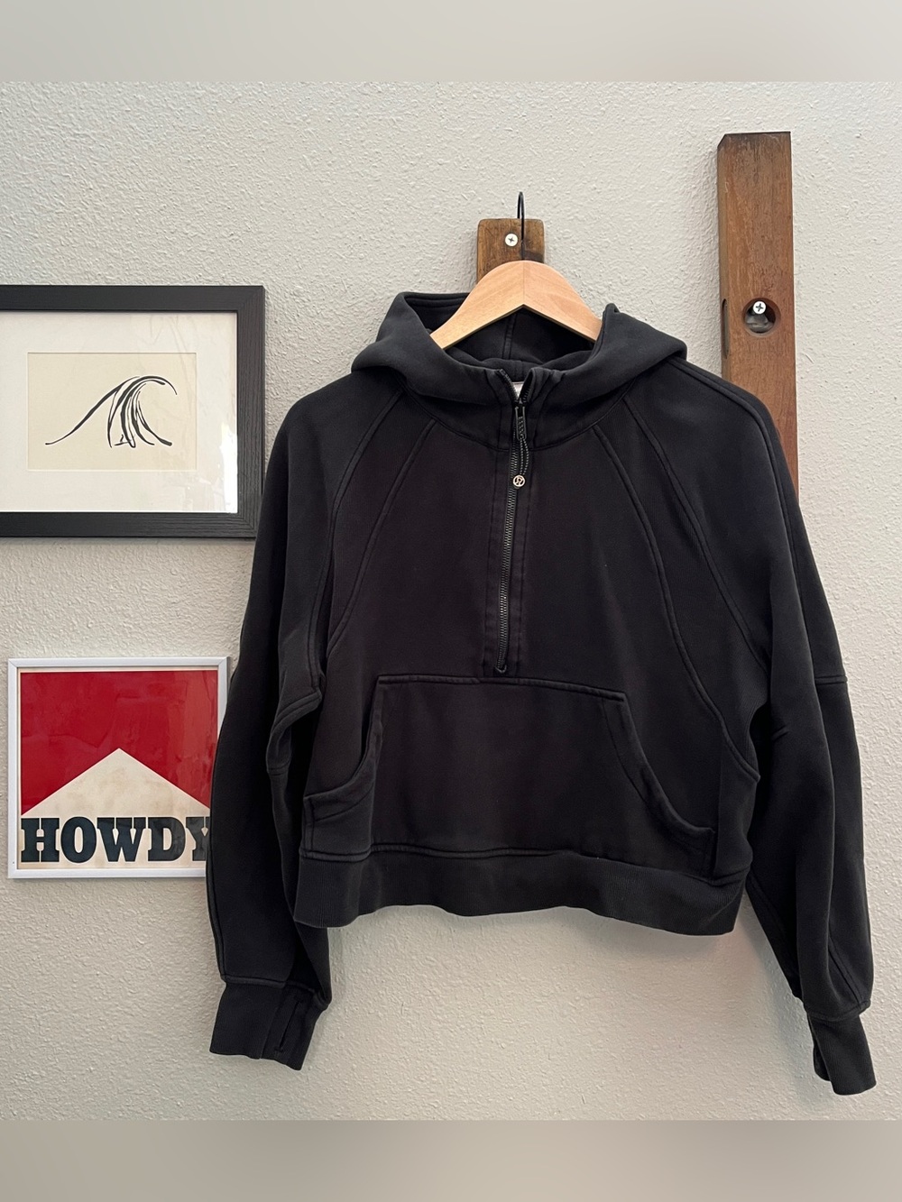 $118 Lululemon Scuba Oversized Half-Zip Hoodie in Black Size M/L Sweatshirt